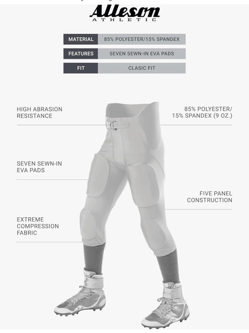 Youth Integrated football pants set of 2 size L & XL (2 pairs)